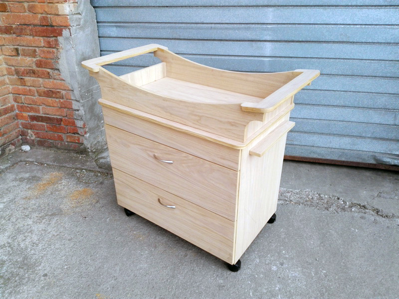 mueble carro auxiliar cambiador bebe 1cajon madera 71-88x79.5-96.5x51 1u